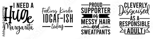 Elegant Funny Invitation, Hand Lettering Pack Vector Illustration for Packaging, Presentation, Printing Press