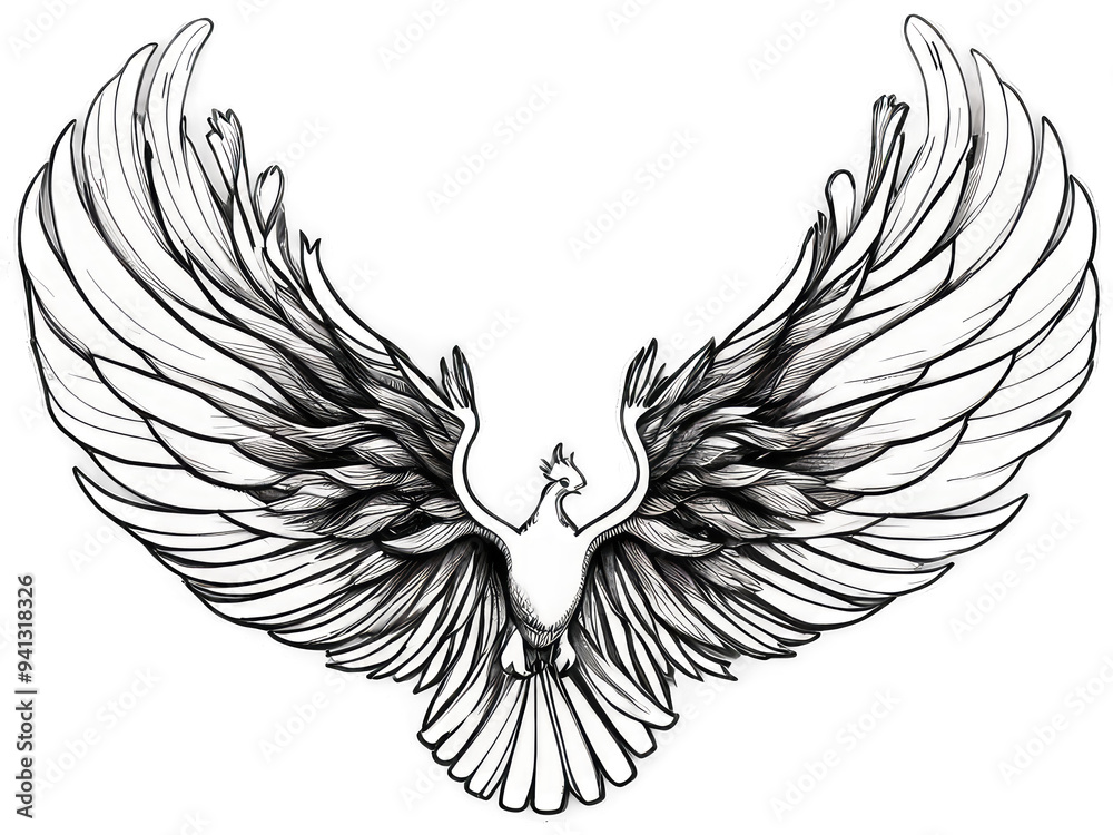 Fototapeta premium eagle tattoo vector illustration isolated on a transparent Background