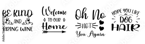 Classic Doormat Typography, Hand Lettering Collection Vector Illustration for Banner, Flyer, Social Media Post