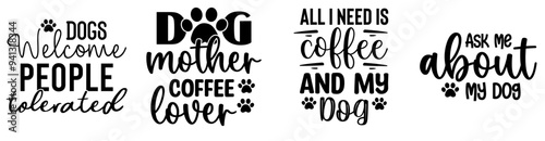 Classic Dog Invitation, Typographic Emblems Bundle Vector Illustration for Infographic, Printable, Vouchers