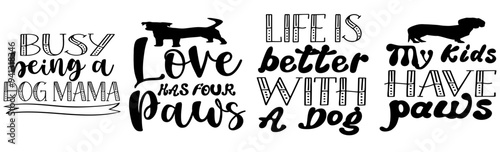Vibrant Dog Trendy Retro Style Illustration, Quotes Pack Vector Illustration for Social Media Post, Postcard, Decal