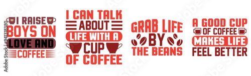 Classic Coffee Invitation, Typographic Emblems Bundle Vector Illustration for Printing Press, Advertisement, Icon