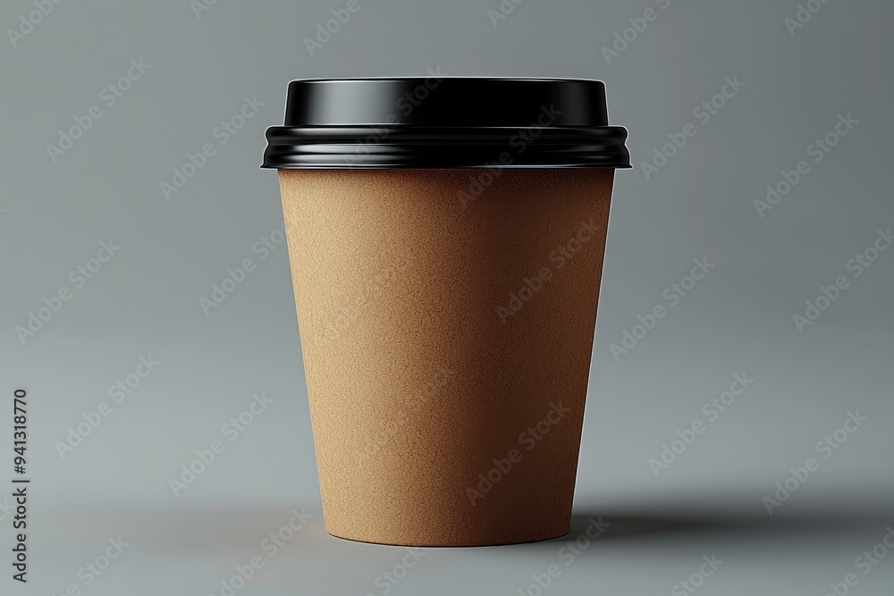Disposable Paper Coffee Cup with Black Lid Disposable Paper Coffee Cup with Black Lid
