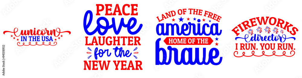 Minimalist 4Th Of July Calligraphic Lettering, Invitation Pack Vector Illustration for Mug Design, Announcement, Newsletter Minimalist 4Th Of July Calligraphic Lettering, Invitation Pack Vector Illustration for Mug Design, Announcement, Newsletter