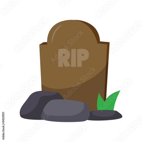 Ancient Gravestone Amidst Tranquil Nature’s Embrace