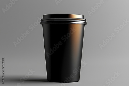 Black Disposable Coffee Cup Mockup