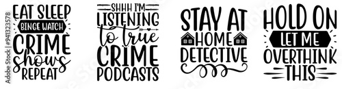 Elegant True Crime Calligraphic Lettering, Invitation Collection Vector Illustration for Printing Press, Flyer, Motion Graphics