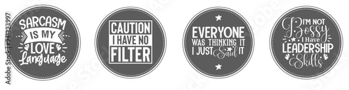 Classic Sarcastic Invitation, Phrases Bundle Vector Illustration for Printable, Vouchers, Infographic