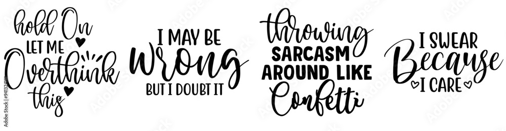 Minimal Sarcastic Typography, Labels And Badges Set Vector Illustration for Postcard, Presentation, Book Cover Minimal Sarcastic Typography, Labels And Badges Set Vector Illustration for Postcard, Presentation, Book Cover