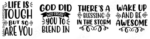 Vibrant Inspirational Calligraphy, Labels And Badges Set Vector Illustration for Infographic, Sticker, Bookmark