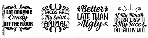 Simple Funny Hand Lettering, Invitation Bundle Vector Illustration for Holiday Cards, Advertisement, Packaging