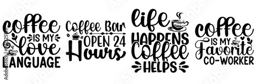 Modern Coffee Calligraphic Lettering, Labels And Badges Bundle Vector Illustration for Social Media Post, Flyer, Advertisement
