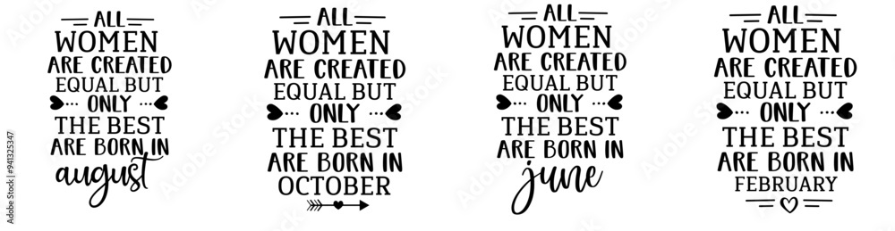 Fototapeta premium Simple Born Calligraphy, Calligraphic Lettering Collection Vector Illustration for Decal, Printing Press, Bookmark