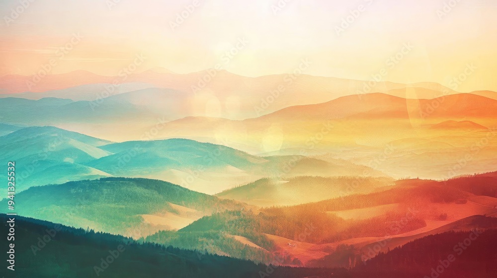 A stunning view of colorful mountains with vibrant hues and soft gradients, perfect for nature and landscape photography. A stunning view of colorful mountains with vibrant hues and soft gradients, perfect for nature and landscape photography.