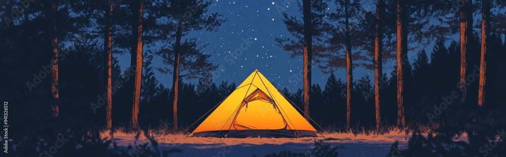 This anime-inspired winter solstice snow stargazing is an ideal travel poster for festive season promotions and the start of winter. This anime-inspired winter solstice snow stargazing is an ideal travel poster for festive season promotions and the start of winter.
