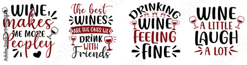 Creative Wine Typography, Inscriptions Collection Vector Illustration for Logo, Banner, Advertisement