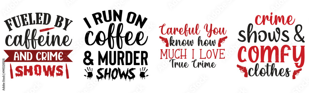 Minimalist True Crime Typographic Emblems, Labels And Badges Collection Vector Illustration for Flyer, Brochure, Announcement Minimalist True Crime Typographic Emblems, Labels And Badges Collection Vector Illustration for Flyer, Brochure, Announcement