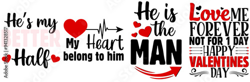 Classic Valentines Day Inscriptions, Trendy Retro Style Illustration Collection Vector Illustration for Printing Press, Greeting Card, Banner