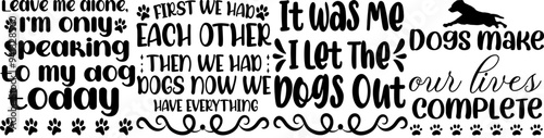 Minimal These Are Dog Typographic Emblems, Phrases Set Vector Illustration for Gift Card, Bookmark, T-Shirt Design