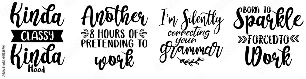 Colourful Sarcastic Calligraphic Lettering, Labels And Badges Bundle Vector Illustration for Printable, Label, Brochure Colourful Sarcastic Calligraphic Lettering, Labels And Badges Bundle Vector Illustration for Printable, Label, Brochure