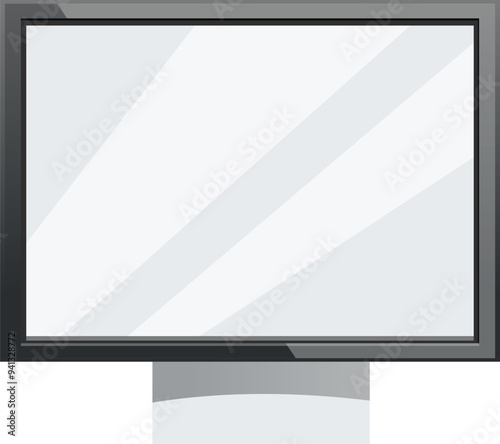 Computer monitor is displaying a blank screen, providing a clean and empty digital workspace