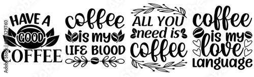 Colourful Coffee Phrases, Trendy Retro Style Illustration Pack Vector Illustration for Advertising, Flyer, Printing Press
