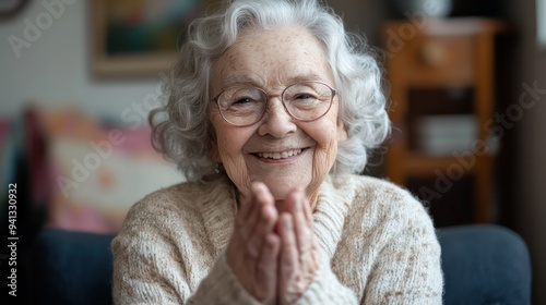 Cheerful grandma records makeup tutorial Shows a bright personality and a willingness to embrace new trends.