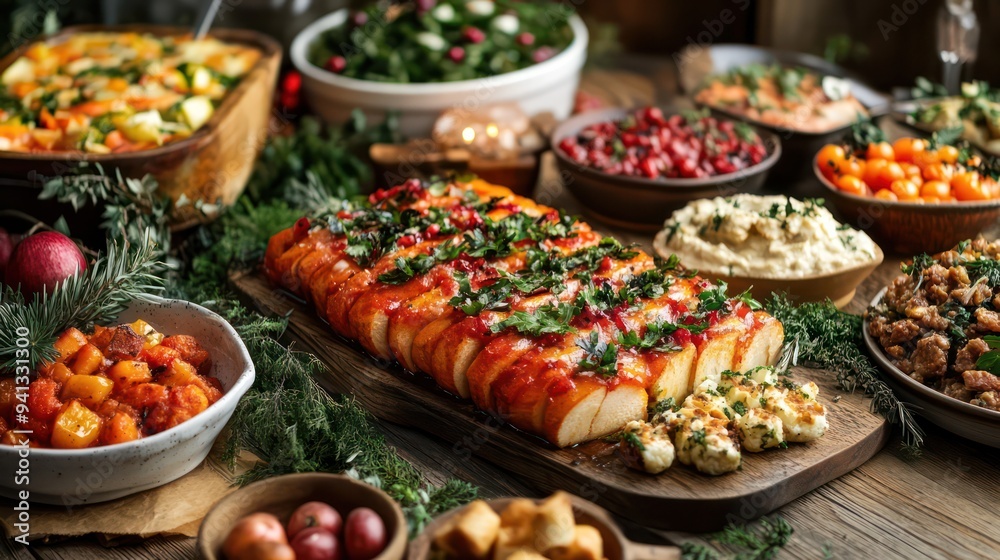 Elegant Vegan Holiday Dinner Table It's full of rich, flavorful plant-based foods. Elegant Vegan Holiday Dinner Table It's full of rich, flavorful plant-based foods.