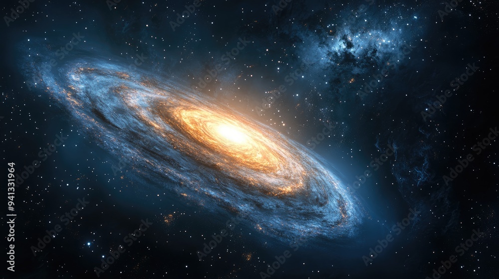 Galaxy in free space 3D cartoon rendering of Galaxy in free space 3D cartoon rendering of