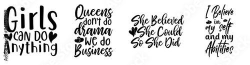 Decorative Women S Day Hand Lettering, Inscriptions Collection Vector Illustration for Holiday Cards, Postcard, Packaging