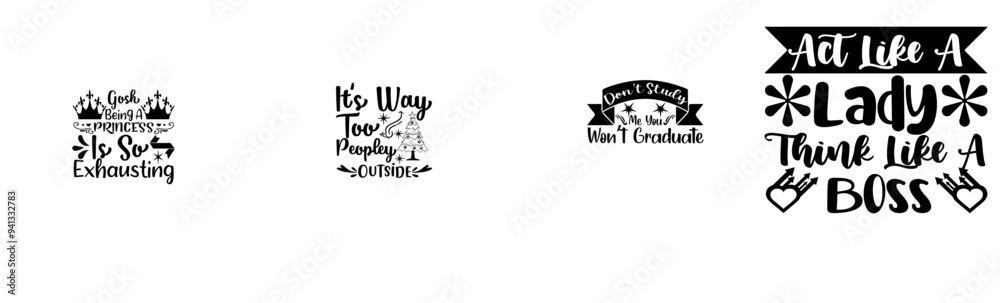 Simple Sarcastic Design Big Calligraphic Lettering, Typography Bundle Vector Illustration for Stationery, Logo, Advertising Simple Sarcastic Design Big Calligraphic Lettering, Typography Bundle Vector Illustration for Stationery, Logo, Advertising