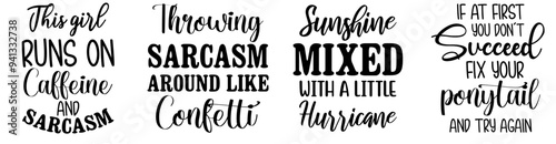 Colourful Sarcastic Calligraphic Lettering, Calligraphy Collection Vector Illustration for Mug Design, Social Media Post, Brochure