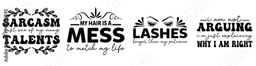 Minimalist Sarcastic Typographic Emblems, Invitation Collection Vector Illustration for Motion Graphics, Advertisement, Vouchers