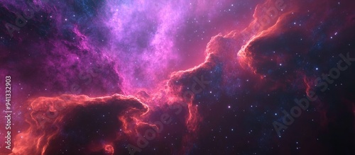 Abstract space nebula backgrounds in 3D cartoon rendering