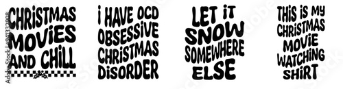 Minimal Retro Christmas Quotes, Calligraphy Pack Vector Illustration for Greeting Card, Brochure, Book Cover