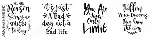 Vibrant Inspirational Labels And Badges, Hand Lettering Set Vector Illustration for Greeting Card, Poster, Holiday Cards