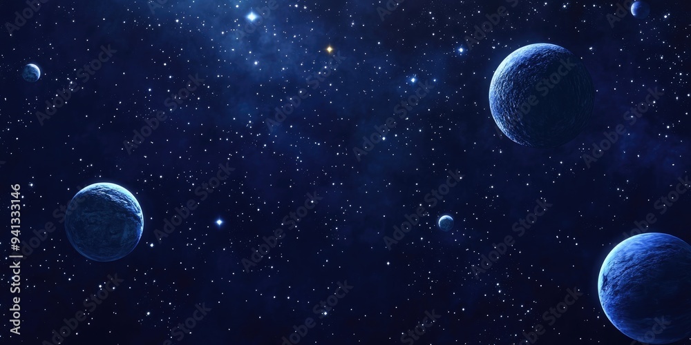2D illustration featuring a 3D cartoon rendering set against a realistic star pattern background in deep interstellar space Bright stars planets and moons create various creative science fiction ba 2D illustration featuring a 3D cartoon rendering set against a realistic star pattern background in deep interstellar space Bright stars planets and moons create various creative science fiction ba