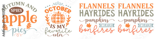 Simple Fall Calligraphic Lettering, Invitation Collection Vector Illustration for Presentation, Advertisement, Announcement