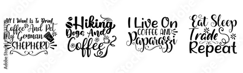 Simple Coffee Typography, Quotes Set Vector Illustration for Holiday Cards, Gift Card, Logo