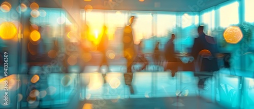 Wallpaper Mural Blurred business people meeting in modern office building conference room Torontodigital.ca