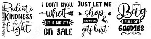 Classic Tote Bag Inscriptions, Phrases Pack Vector Illustration for Logo, Poster, Printing Press