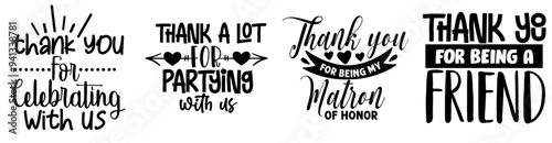 Classic Thank You Gifts Inscriptions, Trendy Retro Style Illustration Pack Vector Illustration for Icon, Banner, Wrapping Paper