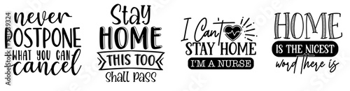 Minimal Quarantine Quotes, Labels And Badges Pack Vector Illustration for Advertising, Magazine, Packaging