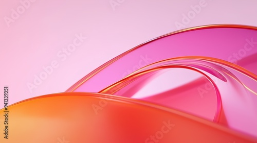 gradient background with pink abstract shapes minimalist style orange and dark pink details photo