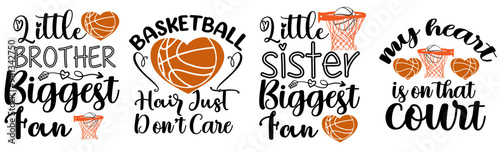 Vibrant Basketball Hand Lettering, Trendy Retro Style Illustration Pack Vector Illustration for Bookmark, Infographic, Printable