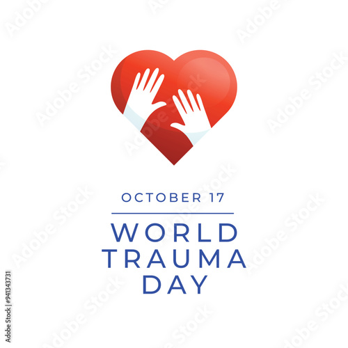 World Trauma Day vector design template good for celebration usage. World Trauma Day design. Blue ribbon. flat design. eps 10.