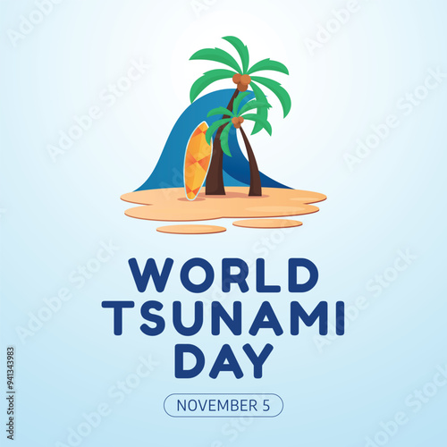 World Tsunami Day vector design template good for celebration usage. World Tsunami Day design. flat design. eps 10.