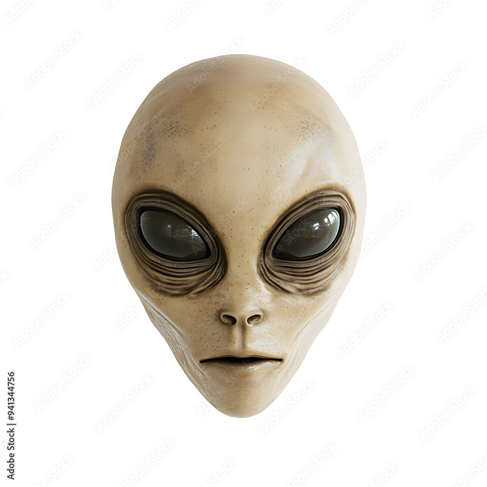 Alien face isolated on white background