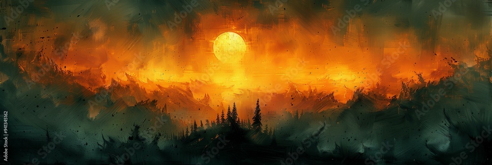 Apocalyptic Art, Dark Sky, Sunset, Smoke Apocalyptic Art, Dark Sky, Sunset, Smoke