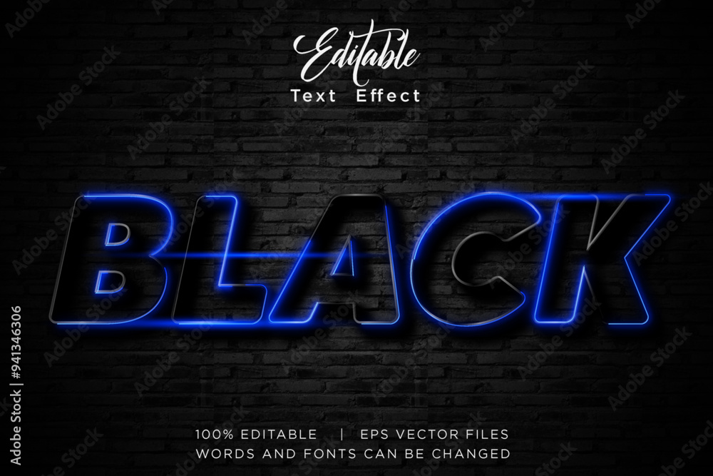 Obraz premium neon light editable text effect